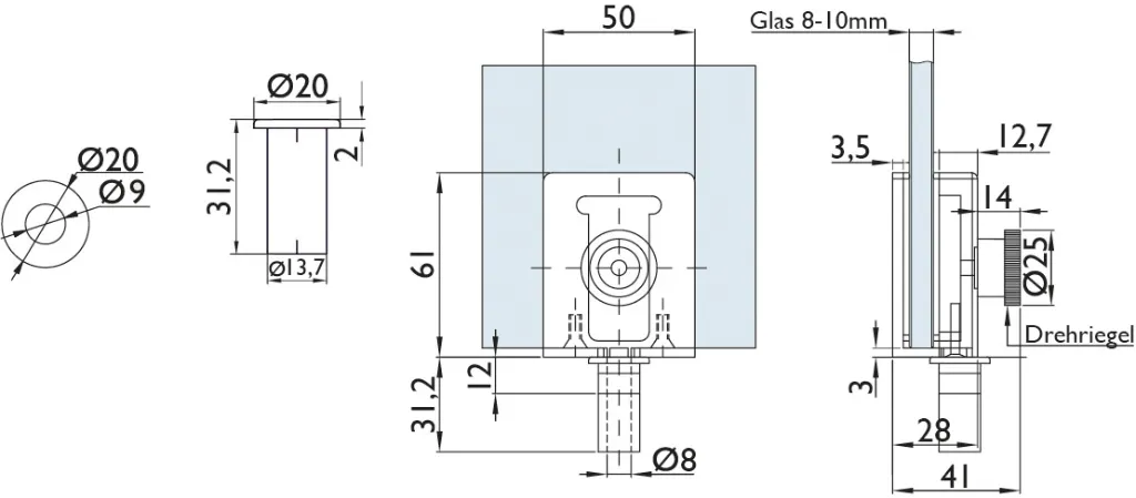 Feststeller-Set für Glastürenwebp