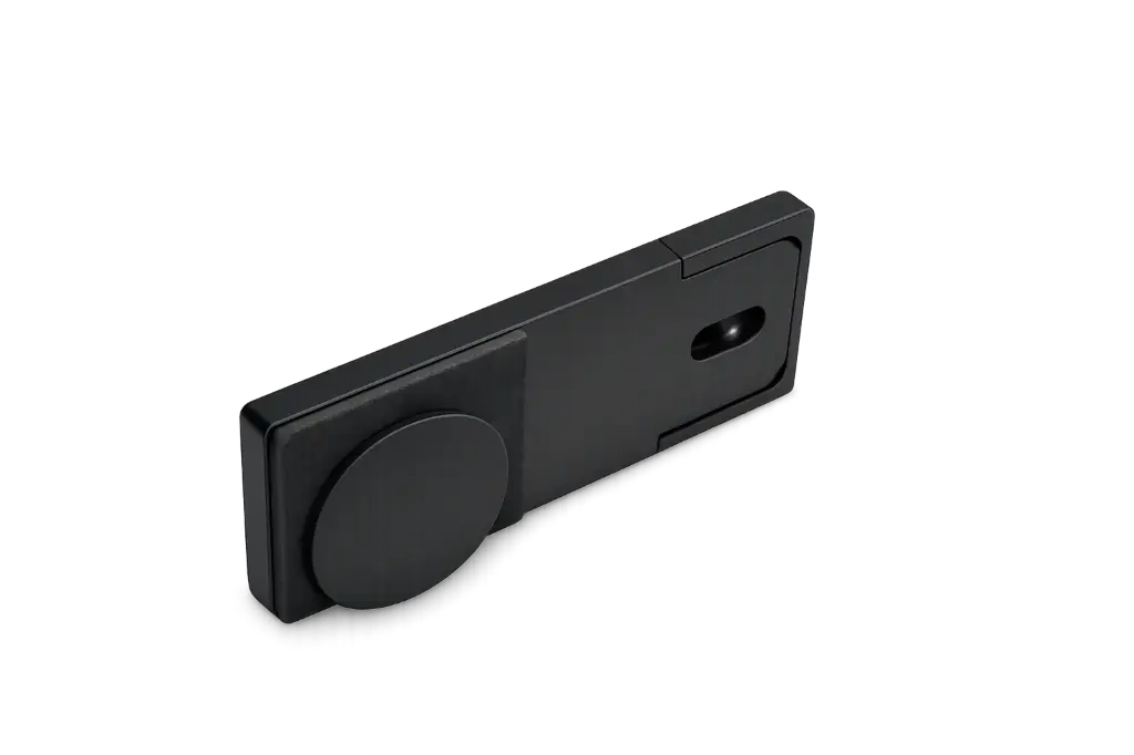 Poseidon Längsverbinder Glas-Wand 180° (Konus40/Schwarz-Matt)