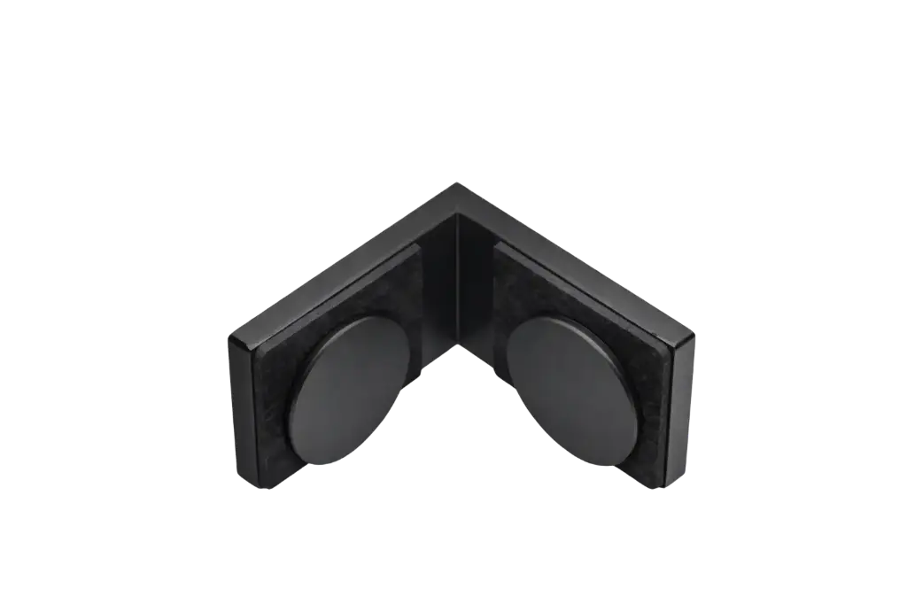 [400005-SM] Poseidon Winkelverbinder Glas-Glas 90° (Konus40/Schwarz-Matt)