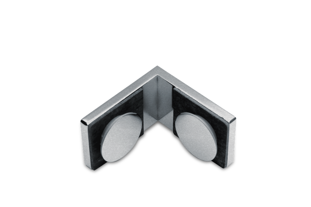 [400005-NM] Poseidon Winkelverbinder Glas-Glas 90° (Konus40/Niro-Matt)