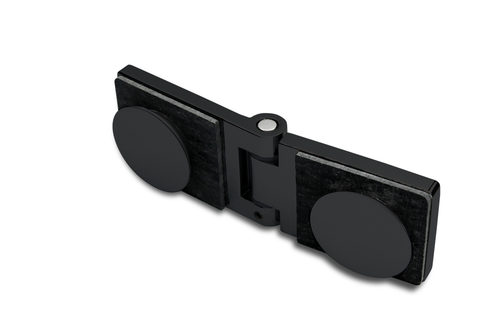 Poseidon Scharnier Glas-Glas 180° (Konus40/Schwarz-Matt)