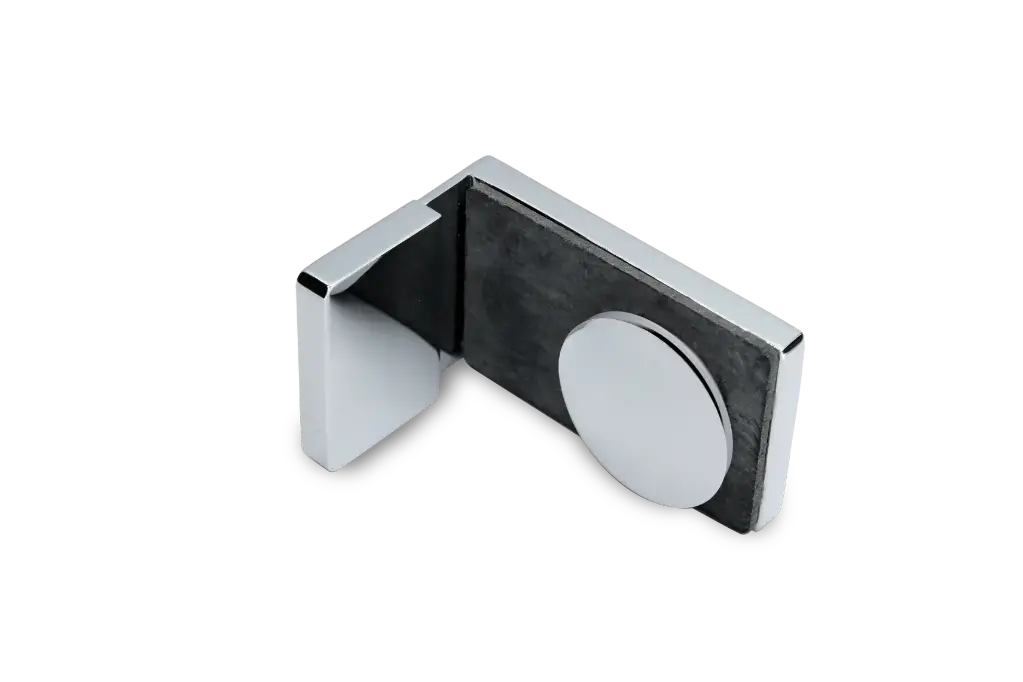 [400002-CG] Poseidon Winkelverbinder Glas-Wand 90° innen (Konus40) (Chrom-Glanz)