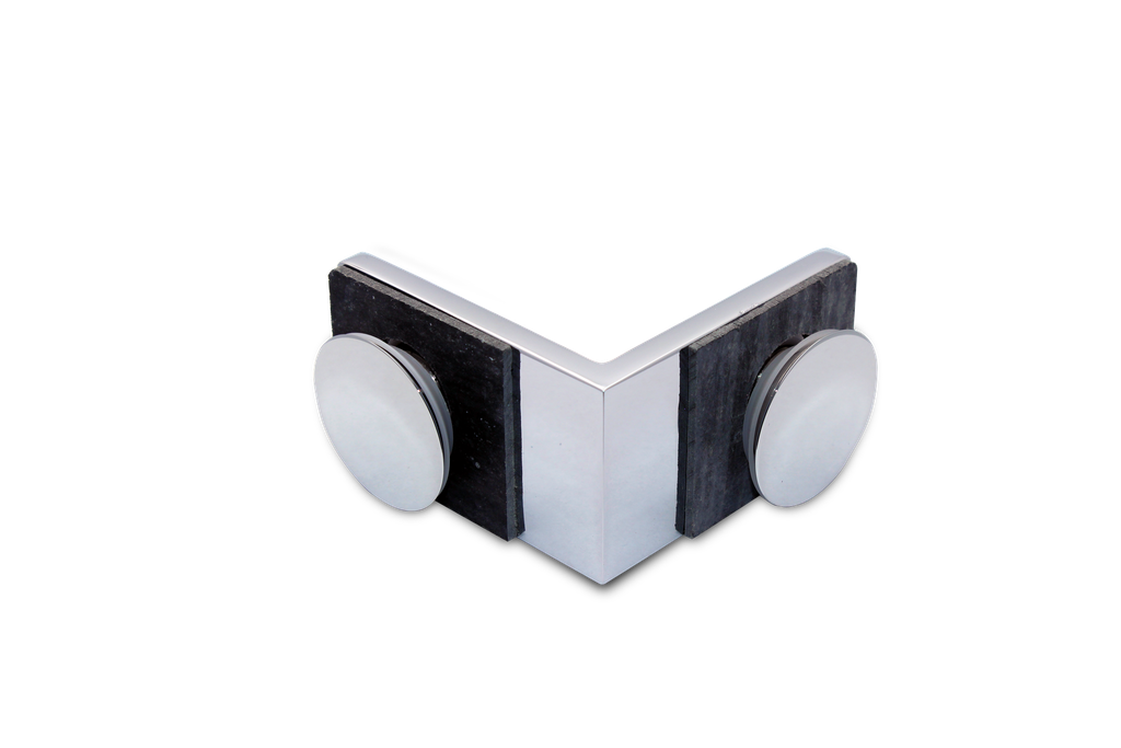 Poseidon Winkelverbinder Glas-Glas 270° (Konus40/Chrom-Glanz)