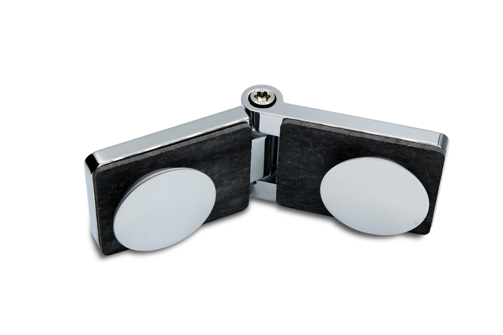 [400008-CG] Poseidon Winkelverbinder Glas-Glas stufenlos einstellbar (Konus40/Chrom-Glanz)