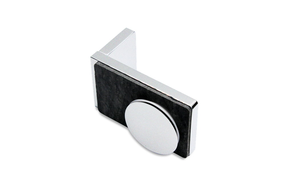 [400001-NM] Poseidon Winkelverbinder Glas-Wand 90° außen (Konus40/Niro-Matt)