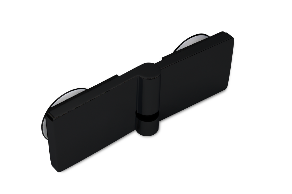 Poseidon Hebe-Senk Scharnier Glas-Glas 180° rechts (Konus40/Schwarz-Matt)