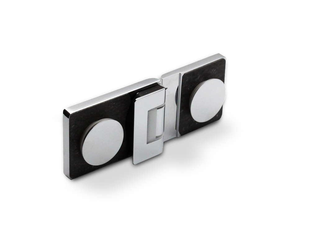 [403007-CG] Poseidon Pendel-Hebe-Senk Scharnier Glas-Glas 180° links (Konus40/Chrom-Glanz)