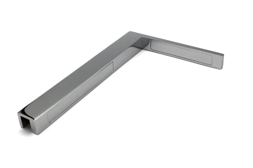 Stabilisierungswinkel Glas-Wand 90° Links (Chrom-Glanz)