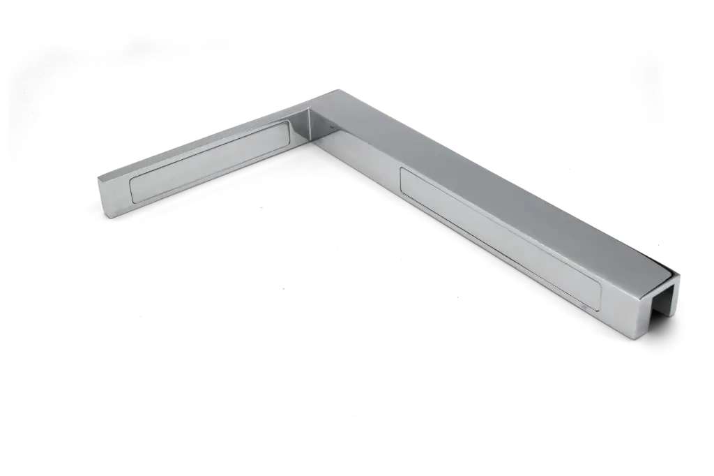 Stabilisierungswinkel Glas-Wand 90° Rechts (Chrom-Glanz)