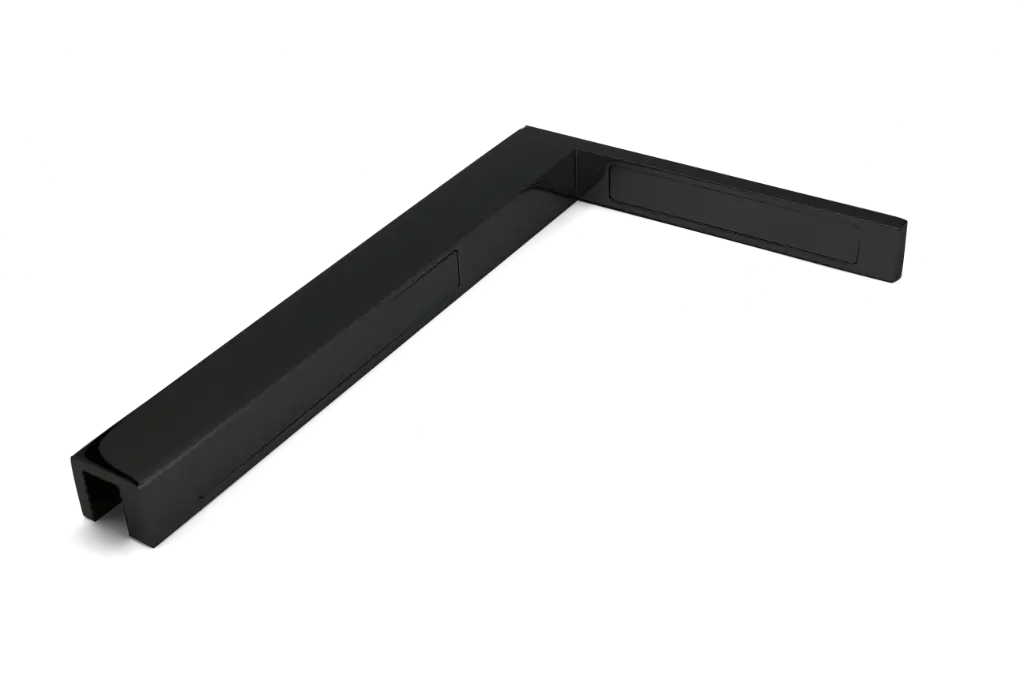 Stabilisierungswinkel Glas-Wand 90° Links (Schwarz-Matt)