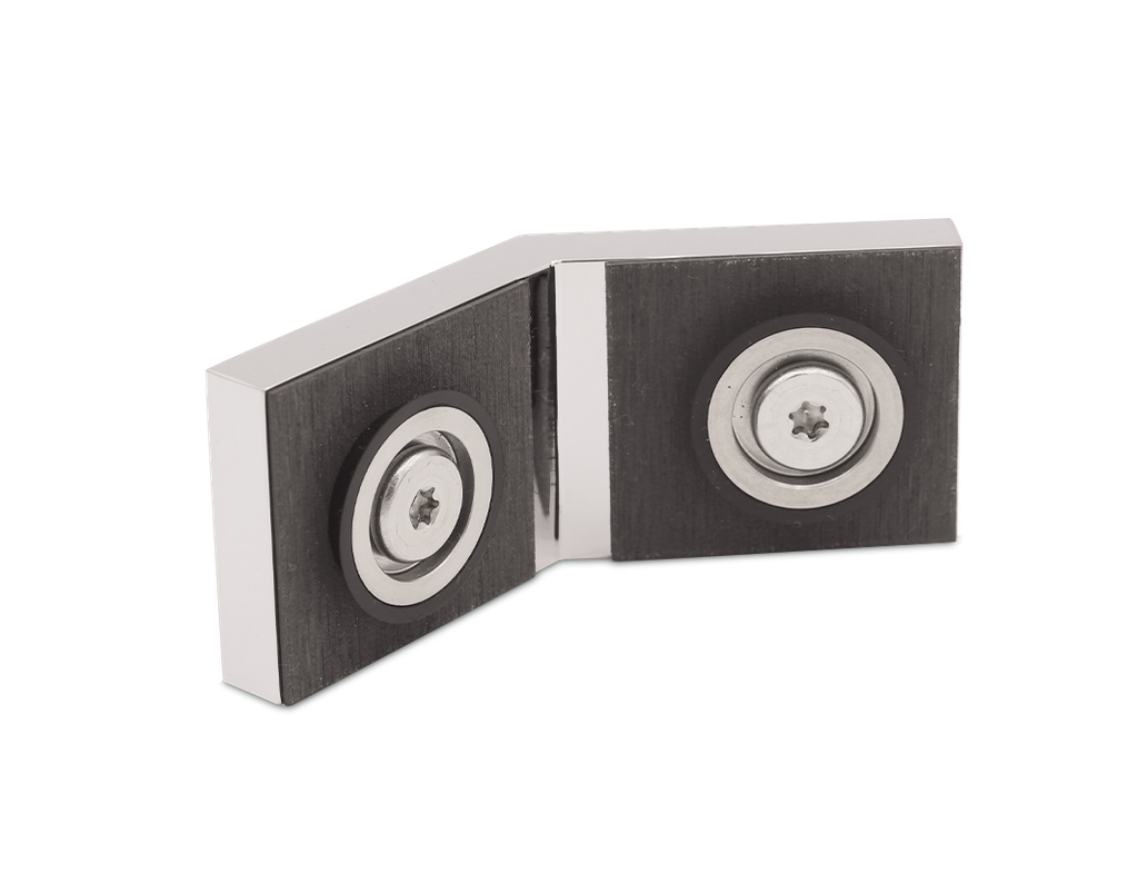 Triton Winkel Glas/Glas 135° für 8mm Glas (Chrom-Glanz)