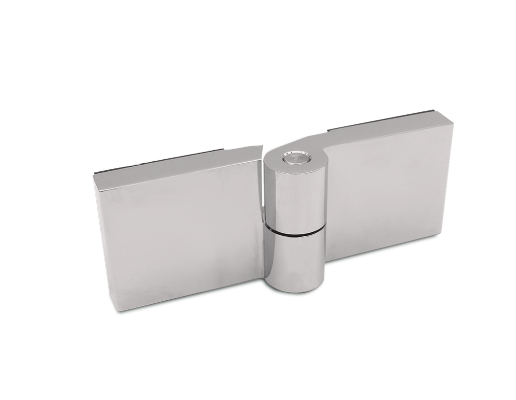 Triton Hebe-Senk Scharnier Glas/Glas 180° links für 6/8mm Glas (Chrom-Glanz)