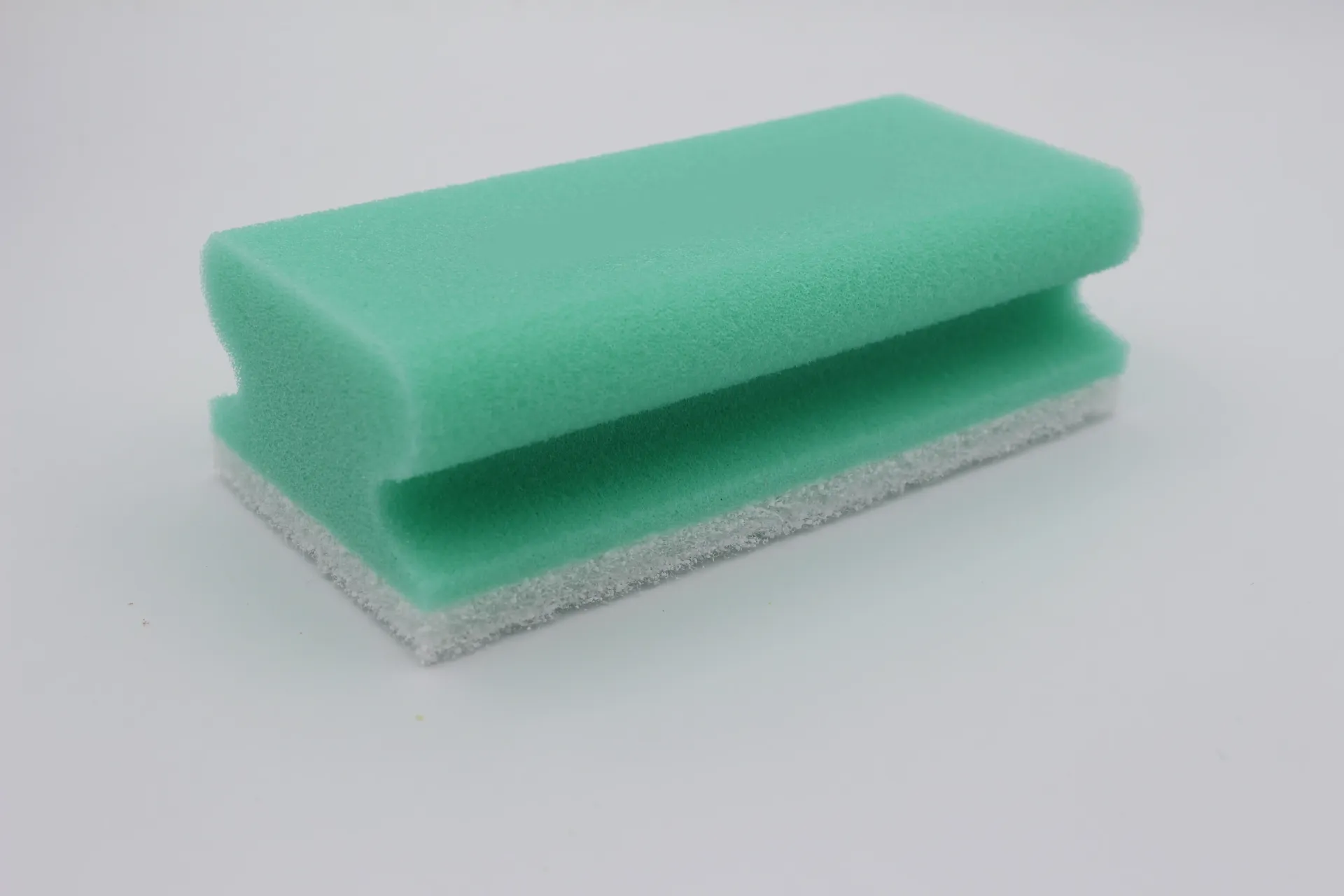 [50081] Schwamm Grün mit Pad weiß 7 x 15 cm