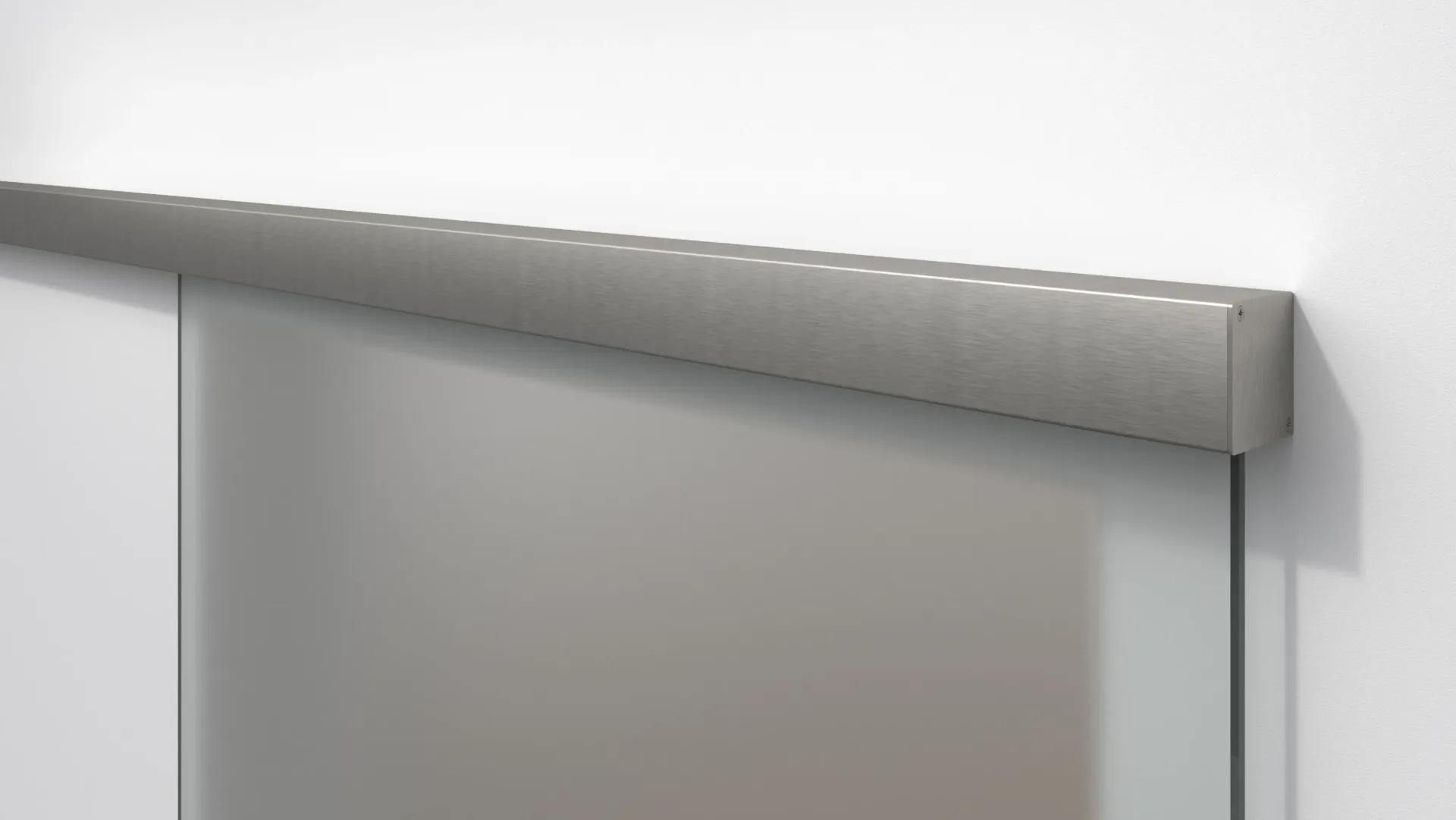 [FT-SB-100001] Laufschienensystem für Glasschiebetüren, 1-flügelig (Edelstahlfarben, 2000)