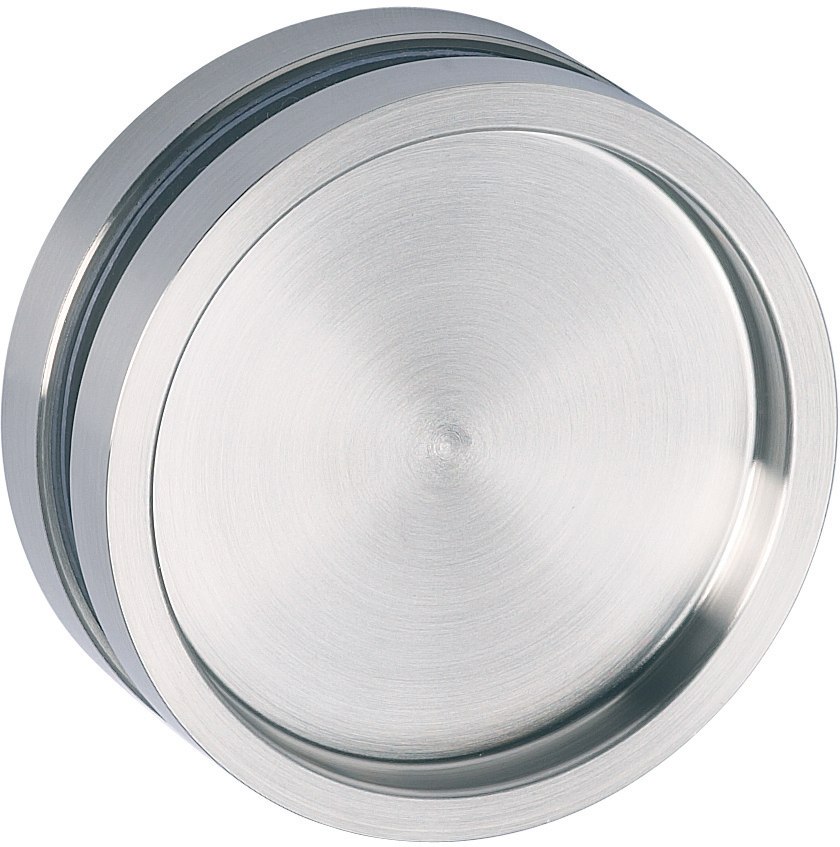[FT-SB-100034] Griffmuschelpaar für Schiebetüren, rund (Edelstahlfarben)