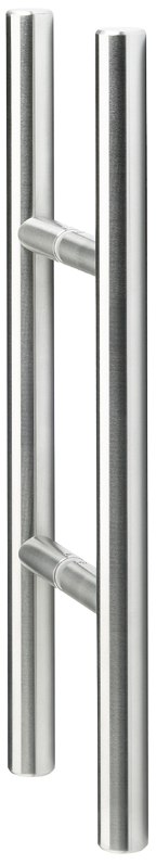 [FT-SB-100038] Stoßgriffpaar für Glastüren, rund Ø 25 mm (Edelstahl matt, 400, 200 mm)