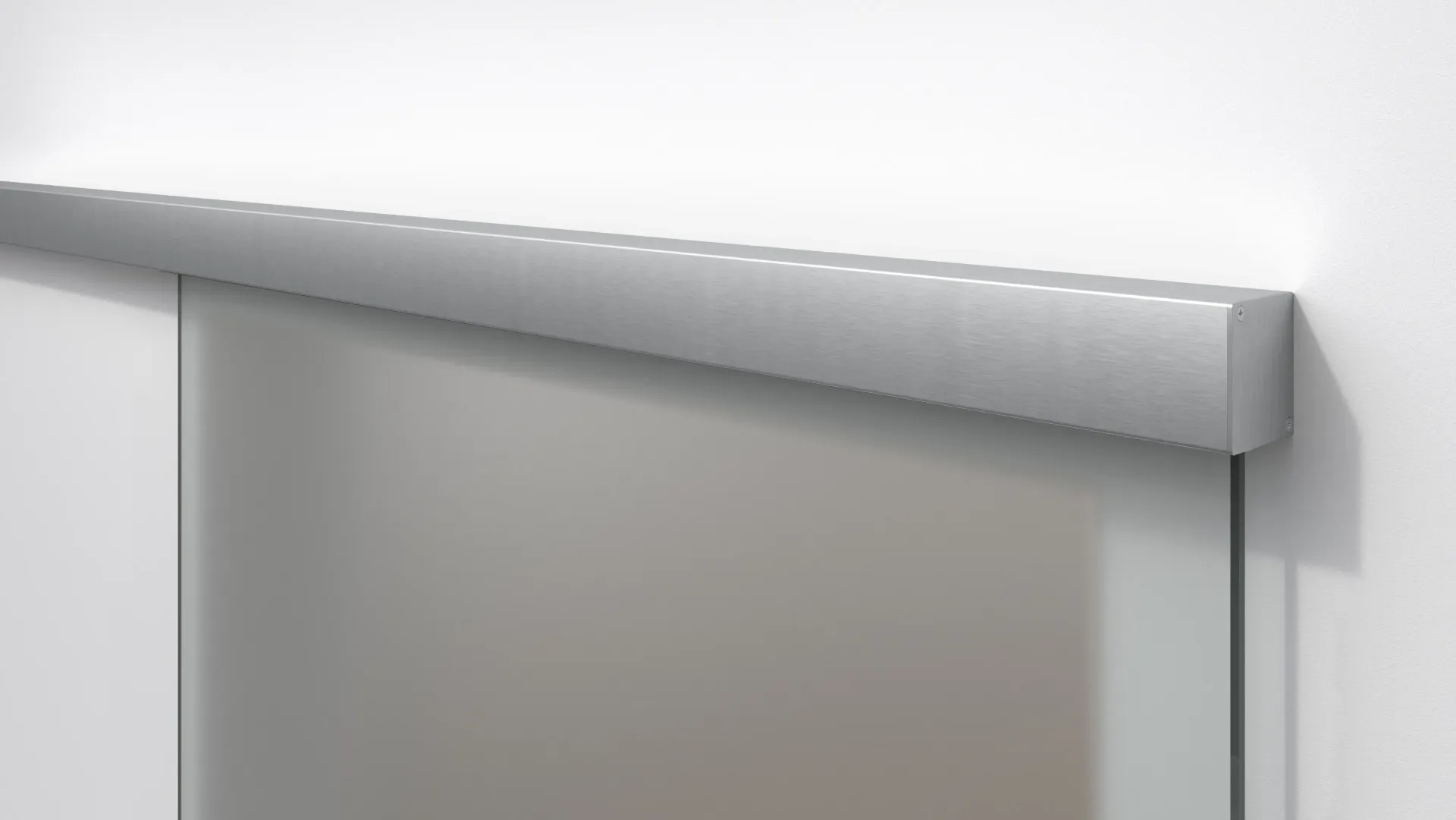 Laufschienensystem für Glasschiebetüren, 1-flügelig