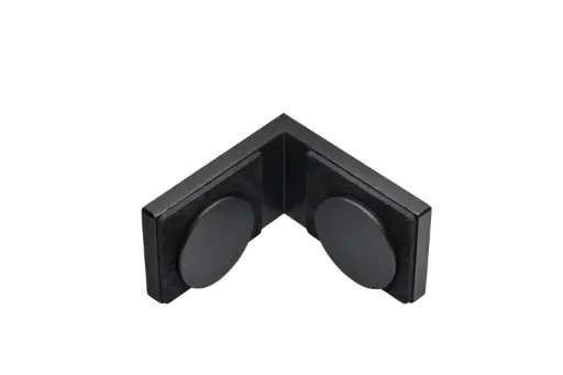 [400105] Poseidon Winkelverbinder Glas-Glas 90° (Konus40/Schwarz-Matt)