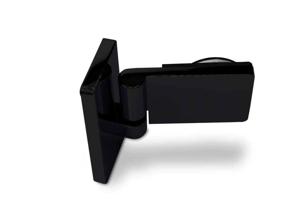 Poseidon Hebe-Senk Scharnier Glas-Wand 90° links (Konus40/Schwarz-Matt)