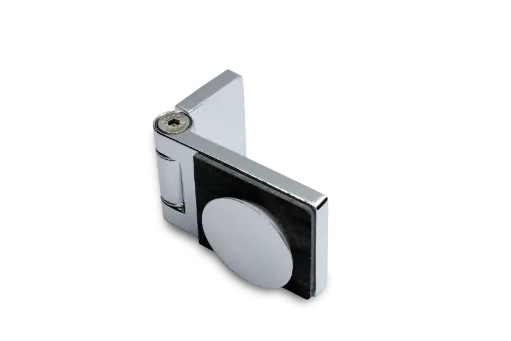 [400003] Poseidon Winkelverbinder Glas-Wand stufenlos einstellbar (Konus40/Chrom-Glanz)