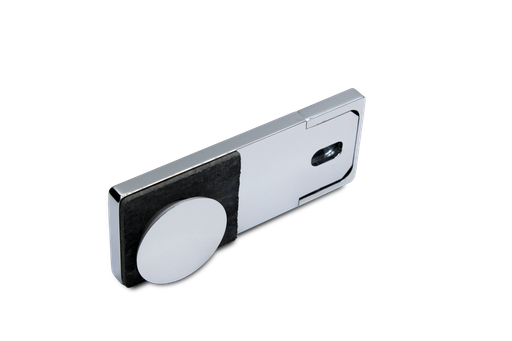 [400004] Poseidon Längsverbinder Glas-Wand 180° (Konus40/Chrom-Glanz)