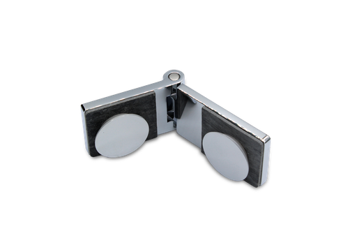 [401004] Poseidon Scharnier Glas-Glas 90° (Konus40/Chrom-Glanz)