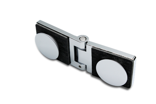 [401005] Poseidon Scharnier Glas-Glas 180° (Konus40/Chrom-Glanz)
