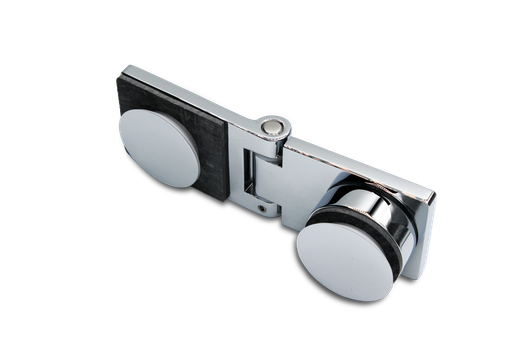 [401006] Poseidon Scharnier Glas-Glas 180° überlappend (Konus40/Chrom-Glanz)