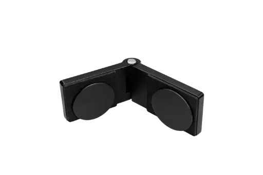 [401104] Poseidon Scharnier Glas-Glas 90° (Konus40/Schwarz-Matt)