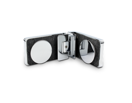 [403003] Poseidon Pendelscharnier Glas-Glas 90° (Konus40/Chrom-Glanz)