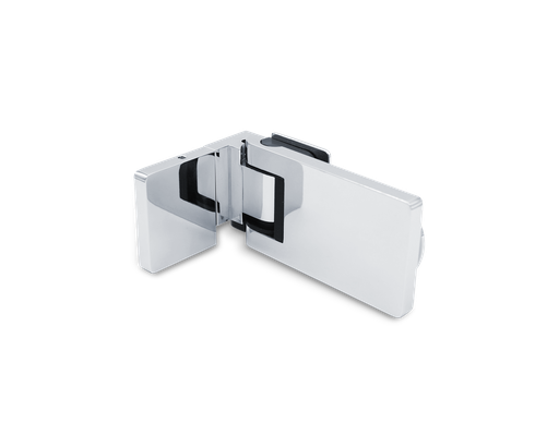 [403005] Poseidon Pendel-Hebe-Senk Scharnier Glas-Wand außen 90° links (Konus40/Chrom-Glanz)