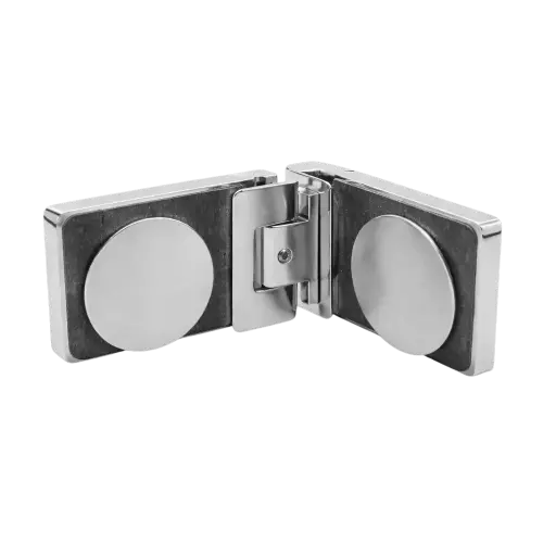 [403203] Poseidon Pendelscharnier Glas-Glas 90° (Konus40/Niro-Matt)