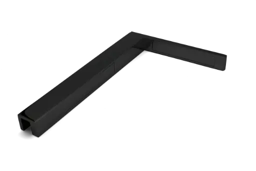 [405140] Stabilisierungswinkel Glas-Wand 90° Links (Schwarz-Matt)